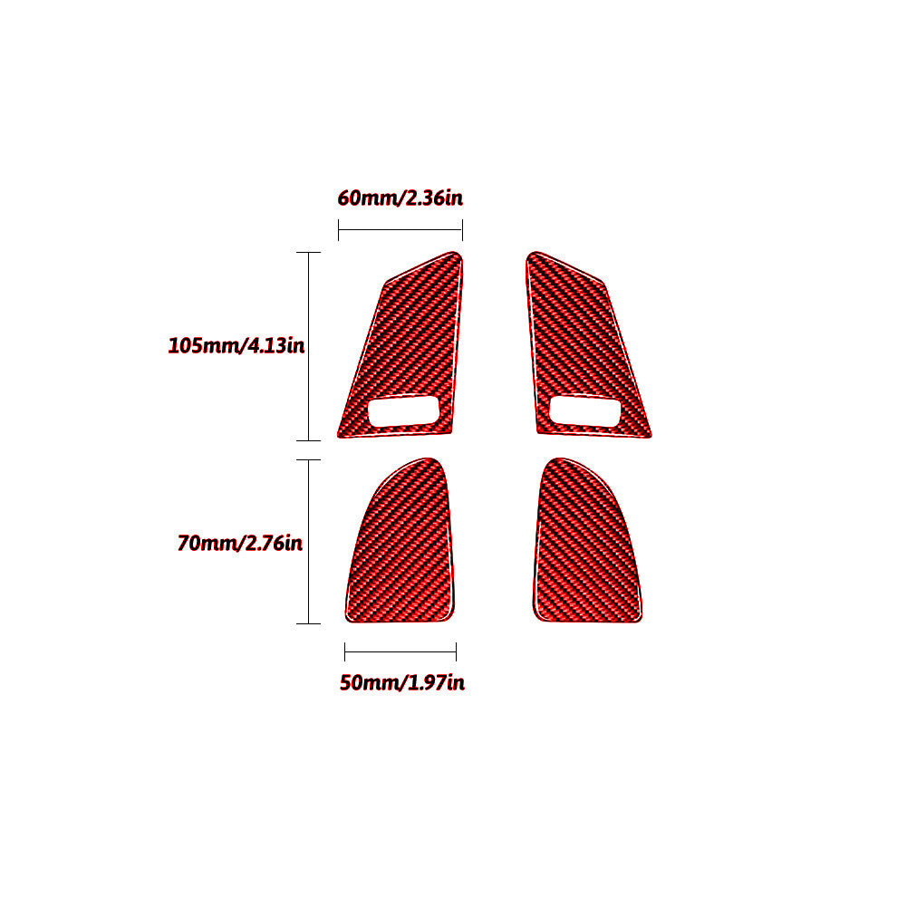 Red Carbon Fiber Window Switch Button Cover Trim for Volvo V60 2010-2017 Type Ｂ