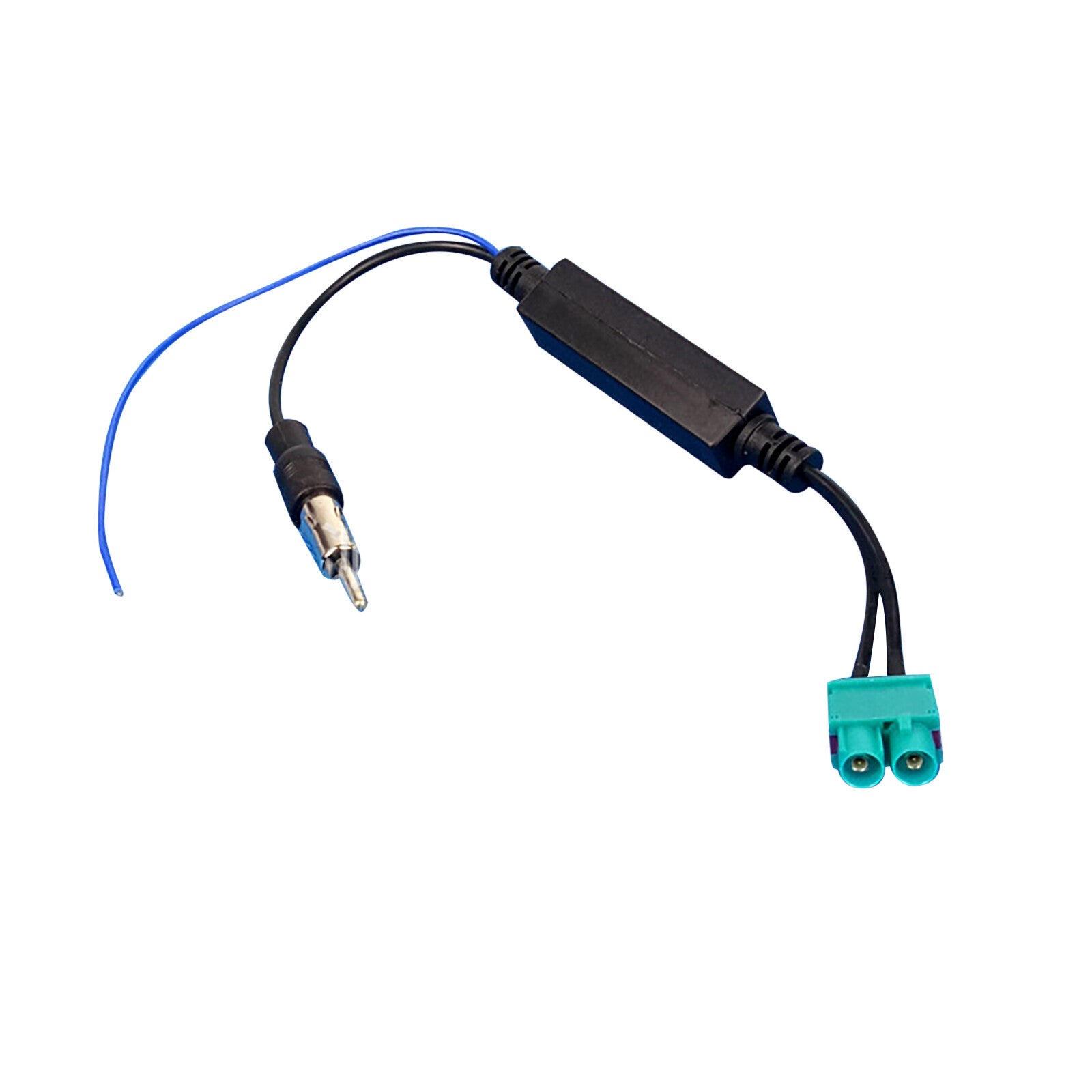 Car Dual FAKRA RF Radio Antenna Adapter Cable With Amplifier for Volkswagen