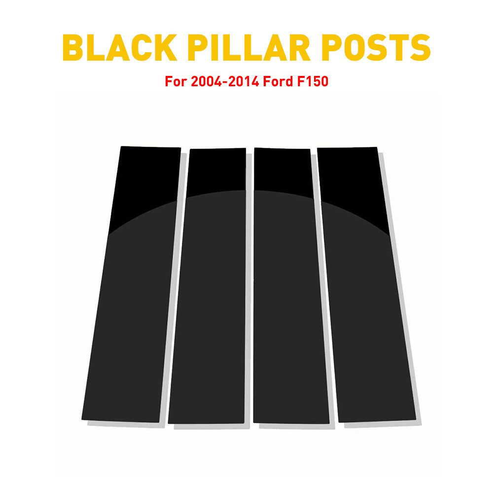 4. Glossy Black Door Pillar Trim for 2004-2014  for ford  F150 Car Accessories
