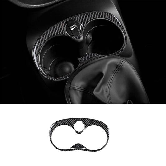 Carbon Fiber Interior Floor Console Cup Holder Cover Trim for Fiat 500L 2014-17