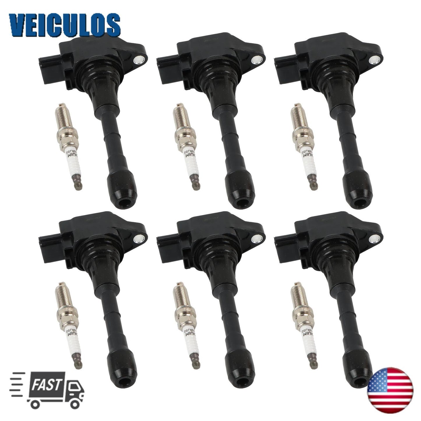 Set of 6 Ignition Coil  6 Iridium Spark Plug for 09-20 for Nissan Maxima UF550