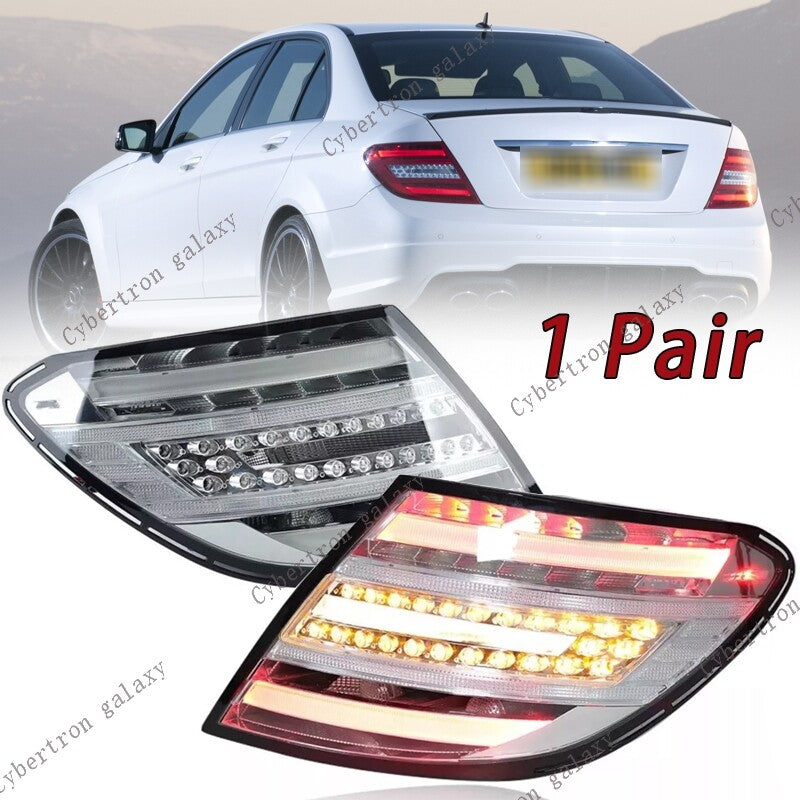 2Pcs Clear LED Tail Lights For 2011-2014 for Mercedes Benz Class C W204 Rear Lamps