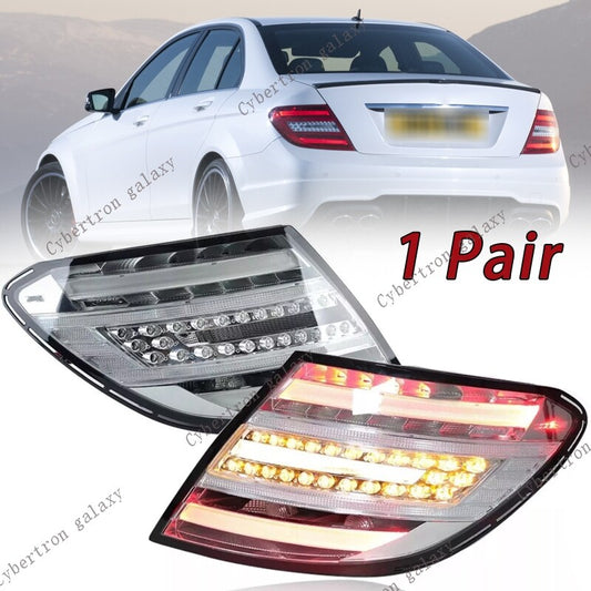2Pcs Clear LED Tail Lights For 2011-2014 for Mercedes Benz Class C W204 Rear Lamps