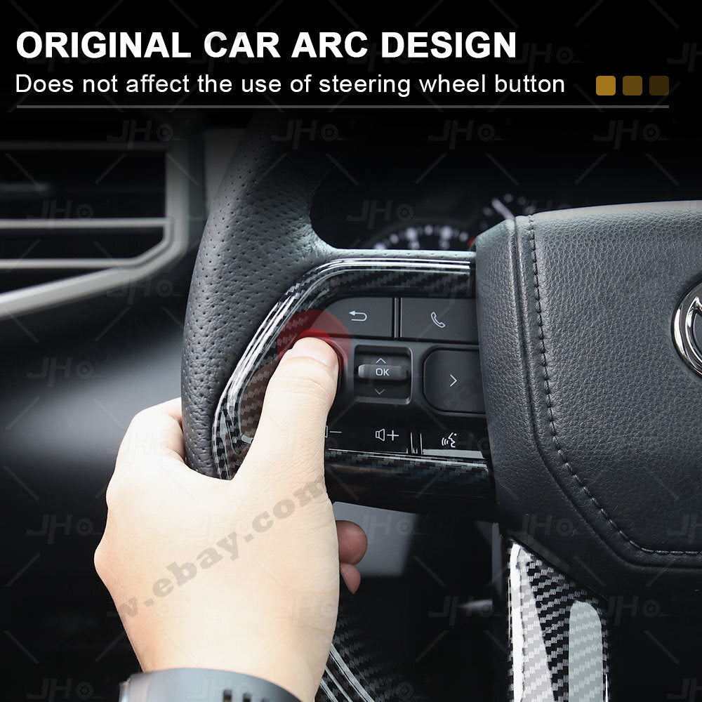 Carbon Fiber Car Steering Wheel Trim Cover Frame Fit for Toyota Tundra 2022 2023