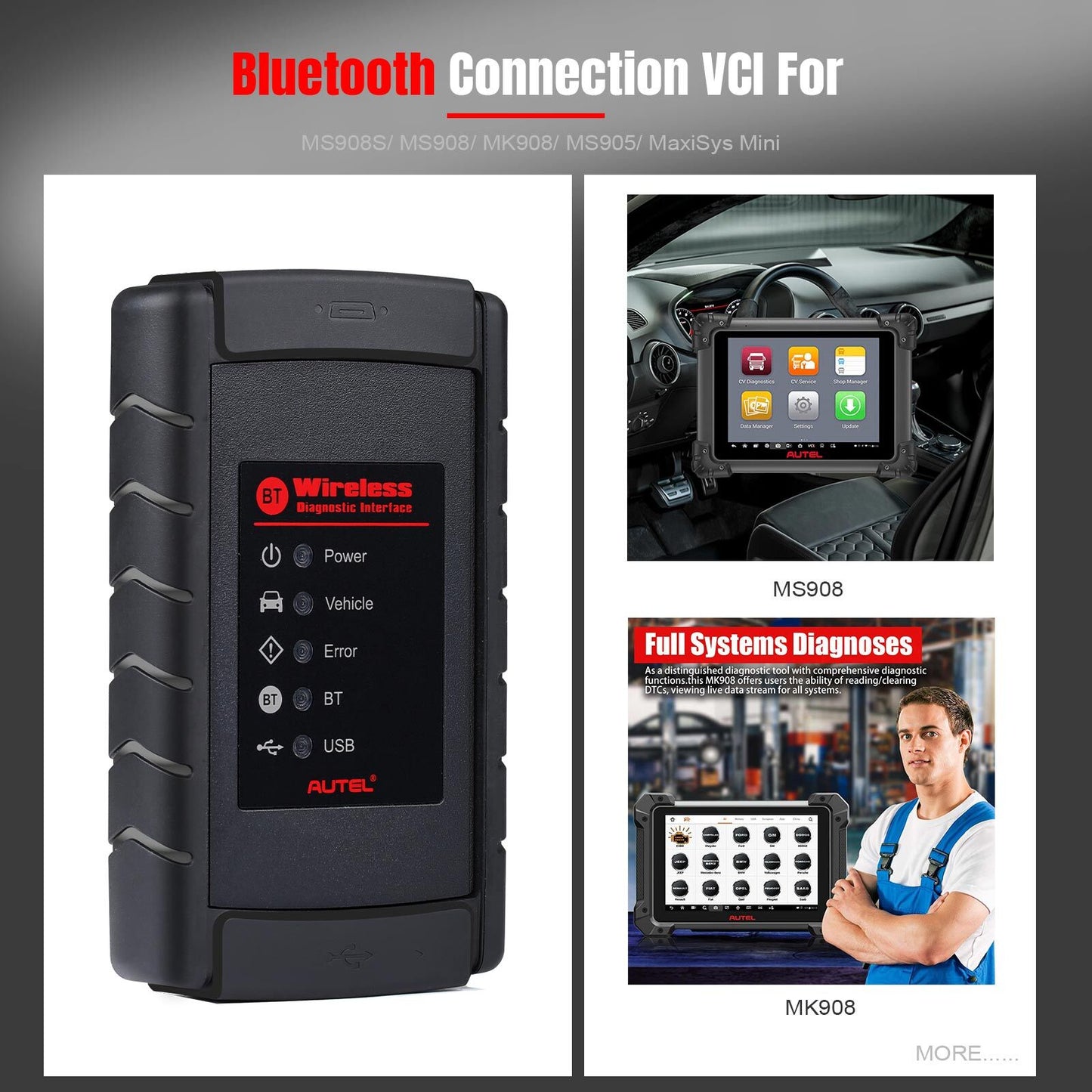 VCI Wireless Diagnostic Interface Bluetooth For MaxiSys Pro MS908S MK908