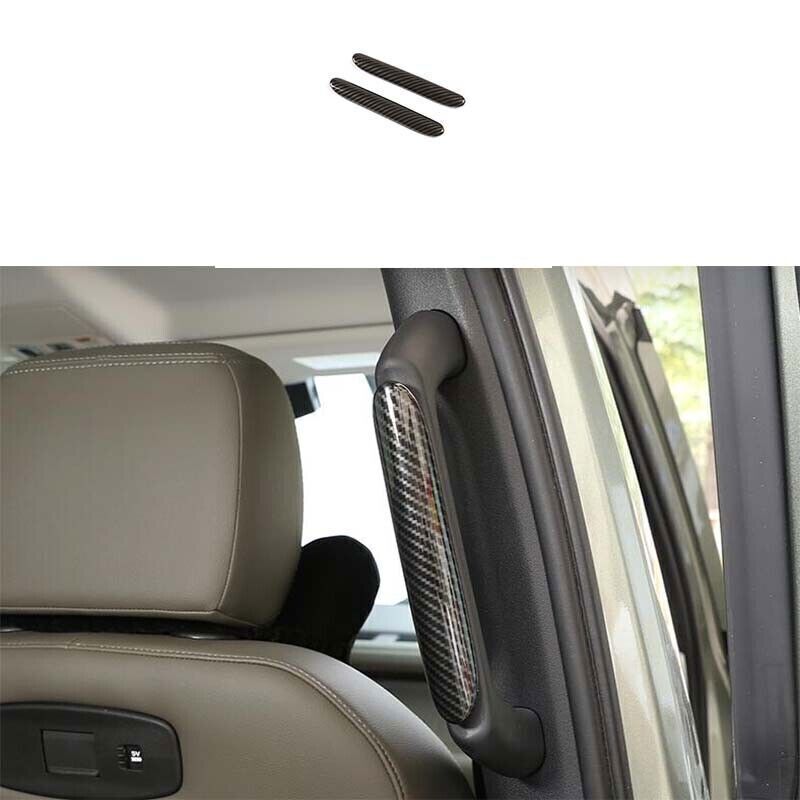 2P Rear B Pillar Handle for Land Rover for Defender Cover Trim Carbon Fiber 2020-23