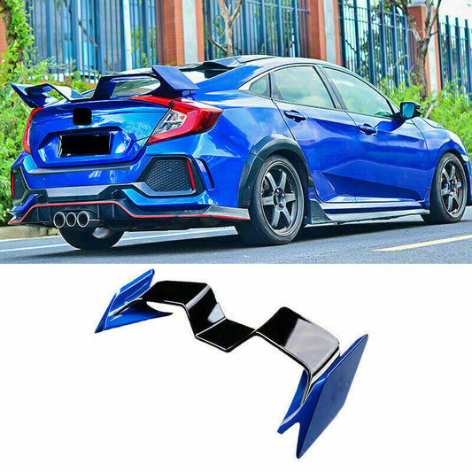 for Honda for Civic 2016-2021 Blue+black Rear Spoiler Tail Trunk Lip Wing Gull wing