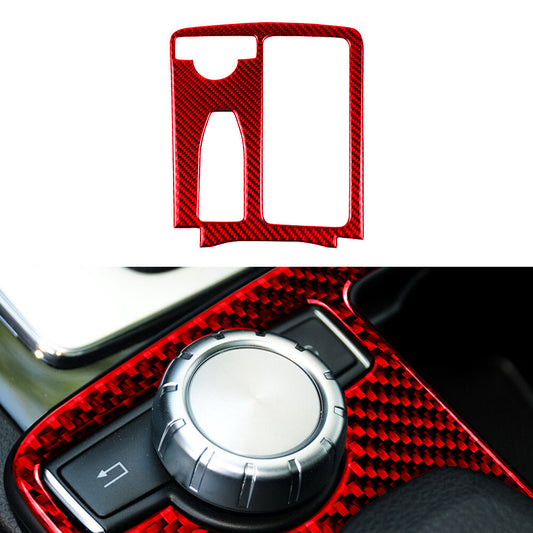 Red Carbon Fiber Cup Holder Trim for Mercedes-Benz C-Class E-Class W204