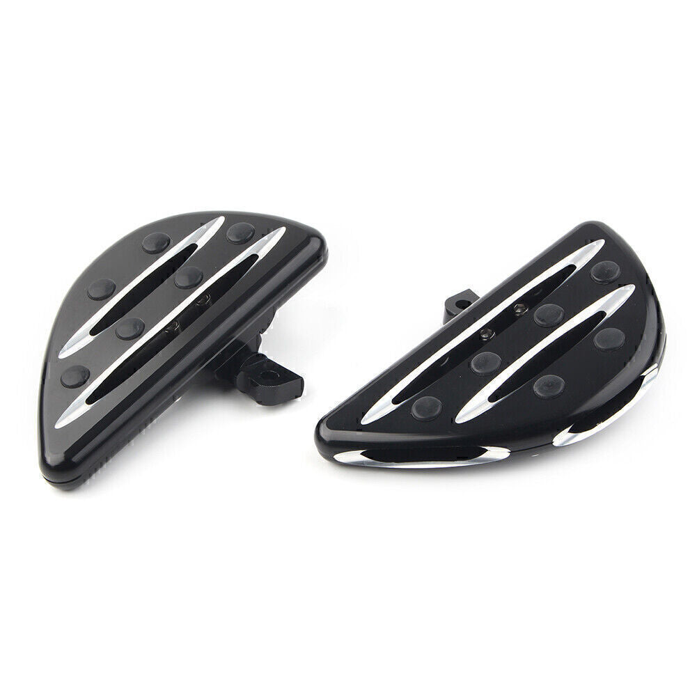 Black Rear Passenger Floorboards Boards Foot Pegs fit for Harley Electra Glide Dyna