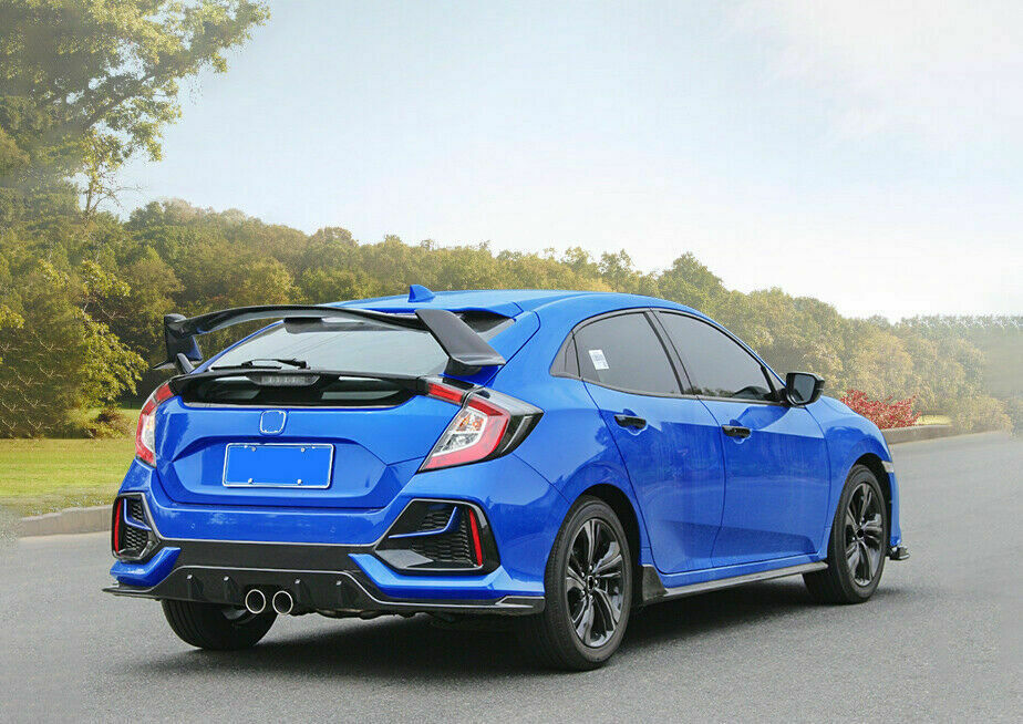 R Style Black Rear Trunk Spoiler Wing Cover for Honda for Civic 2017-2021 Hatchback