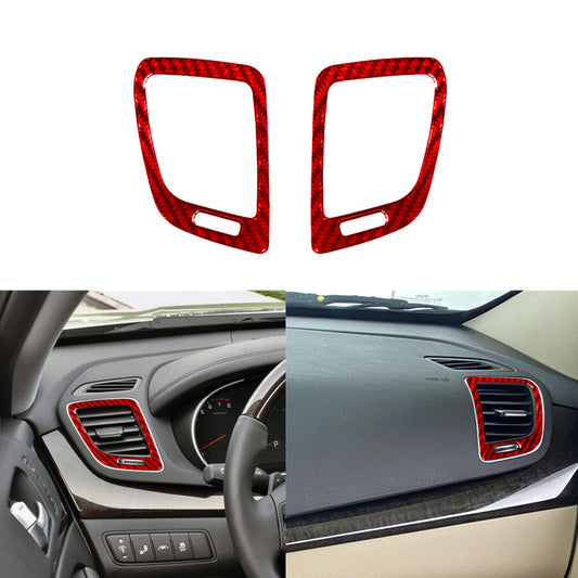 Red Carbon Fiber Front Dashboard Air Vent Cover Trim for KIA Cadenza 2014-2016