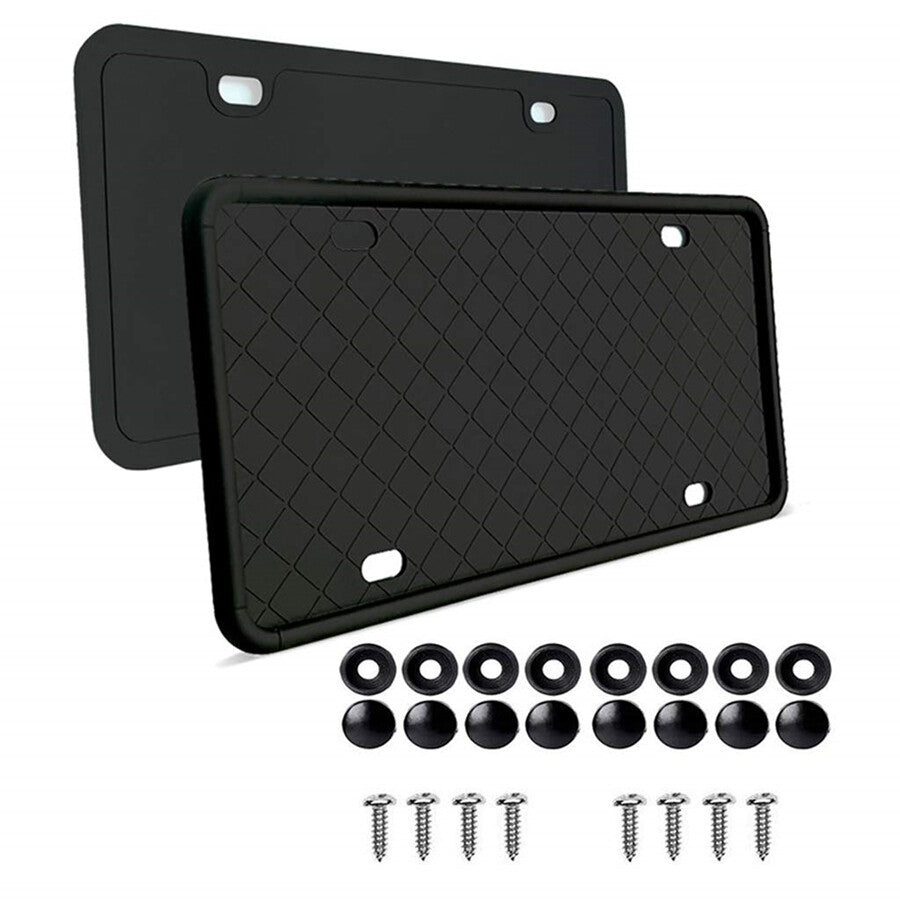2pc Rubber License Plate Holder Mounting Screws Bumper Bracket Frame For Car SUV