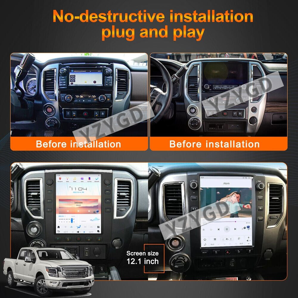 for Nissan Titan 2016-2020 Android 2Din Car Radio Player Screen Stereo Receiver