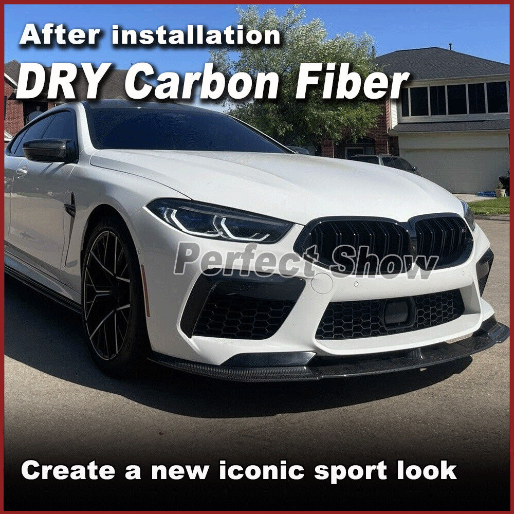 for BMW 8 Series F91 F92 F93 M8 2019-23 DRY CARBON Front Bumper Spoiler Chin Lip