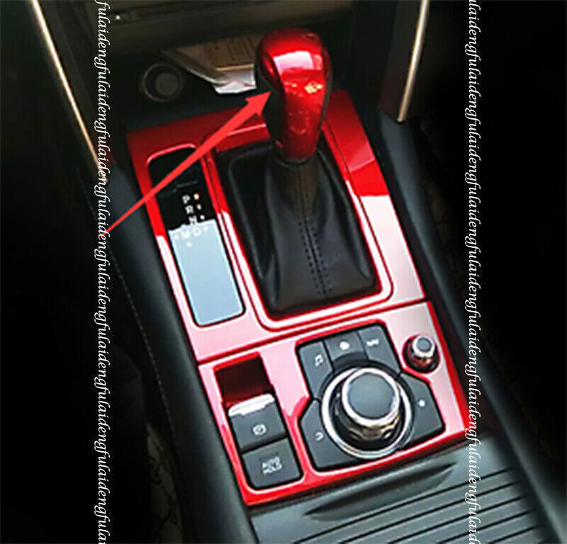 for Mazda 3 Axela 2014-2018 Red ABS Interior Gear Shift Knob Cover Decor Trim