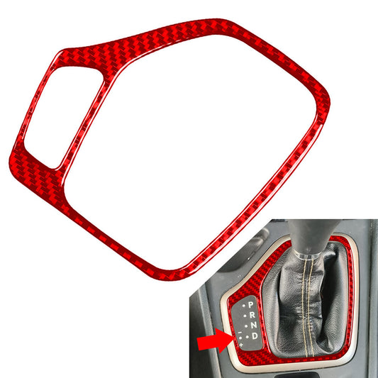 Carbon Fiber Red Gear Shift Panel Cover Trim for Jeep Cherokee 2014-2018