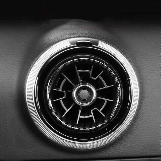 Carbon Fiber Color Front Air Vents Frame Circles Cover for Audi A3 8V 2013-2019