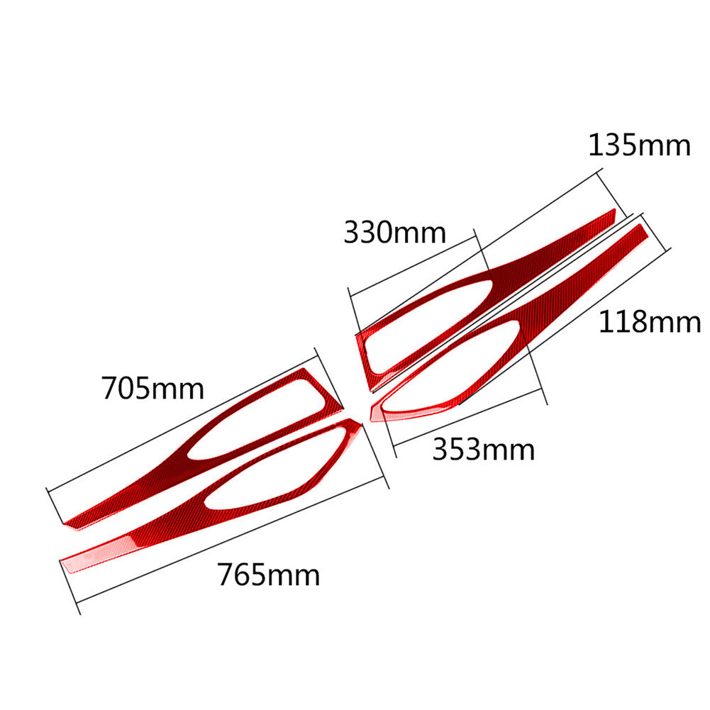 4Pcs Red Carbon Fiber Door Trim Panel Cover Trim for Alfa Romeo Giulia 2017-2019