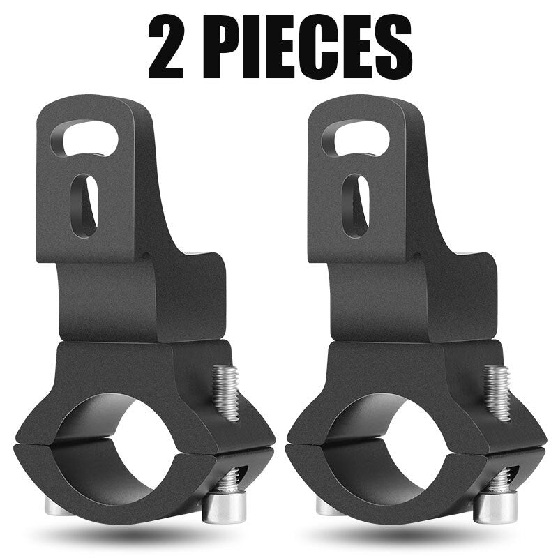 2X 22-30mm LED Fog Spot Light Headlight Mount Bracket Clamp Motorcycle Holder