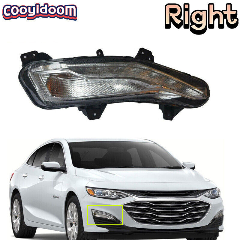 Right front drive side fog light with LED daytime running lights, suitable for 2019-2021 Malibu.