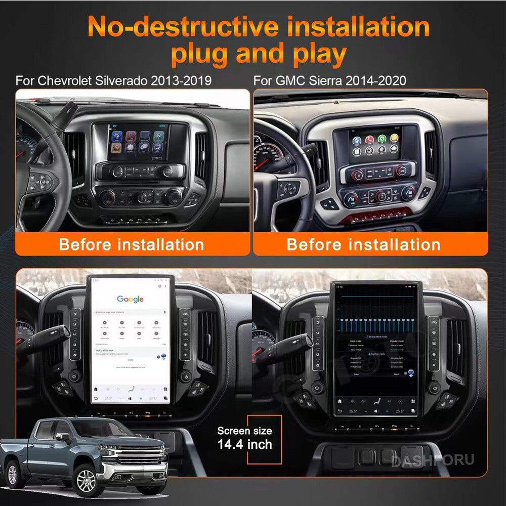 for Chevrolet Silverado 2013-2019 Android 13 Vertical Screen 2K 14.4¡å GPS radios