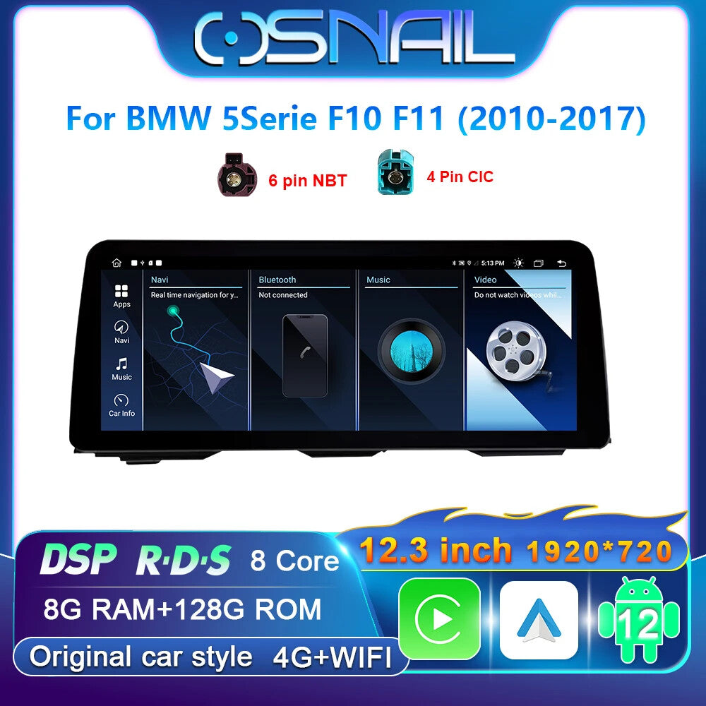 for BMW 5 Series F10 F11 F07 2010-2017 Android Auto CarPlay Car Radio GPS Player