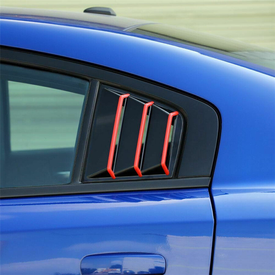 2x Car Window Scoop Side Louver Air Vent Cover With Trim For 11-21 for Dodge for Charger