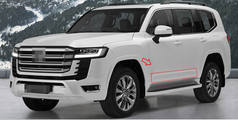 for Toyota for Land Cruiser LC300 2021-2023 Black+Chrome Side Door Body Molding Trim