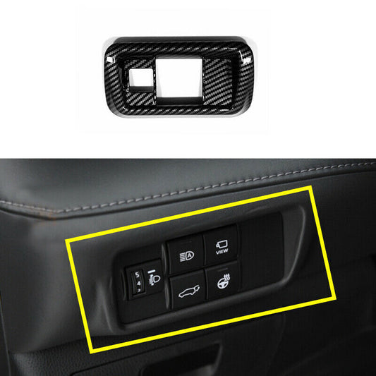 for Toyota Highlander 2020-22 ABS Carbon Fiber Headlight Adjustment Switch Cover