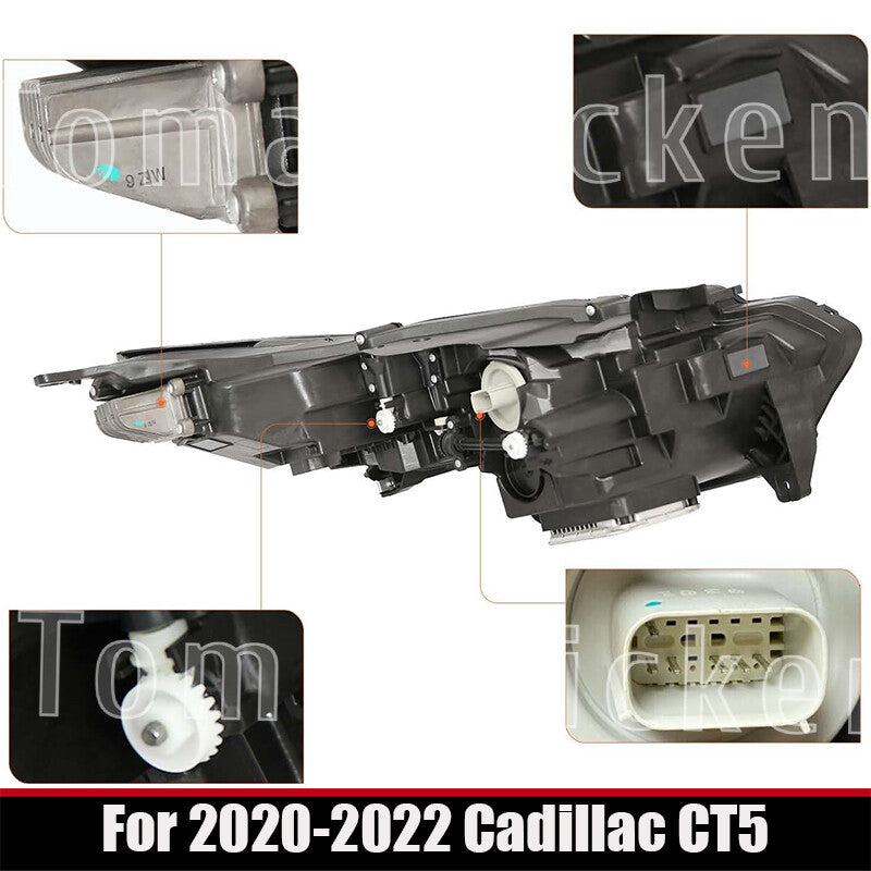 Full LED headlight assembly for 2020-2022 for Cadillac CT5 driver and passenger.
