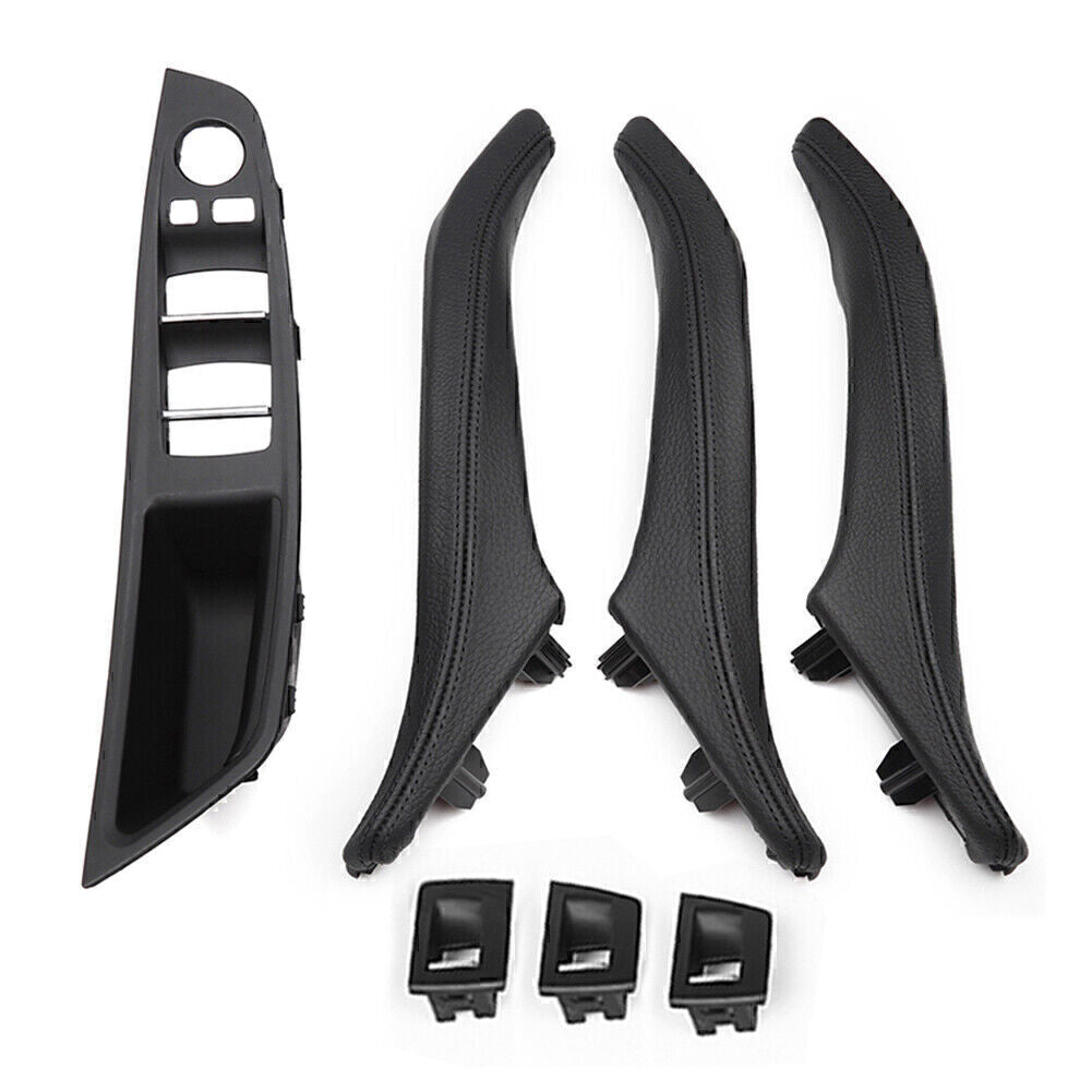 7pcs Door Trim Pull Handle Real Leather For 2010-17 for BMW 5 series F10 F11 F18 LHD