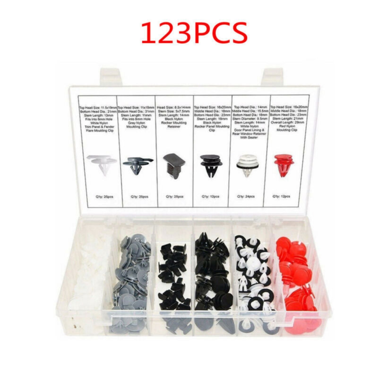 123X Car Bumper Door Clips Kit Wheel Arch Trim for BMW for Mini Cooper R50 R52 R56 AT