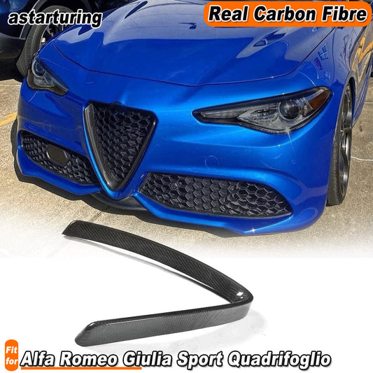 Carbon Front Grill Mesh Frame Cover Fit for Alfa Romeo Giulia Sport Quadrifoglio