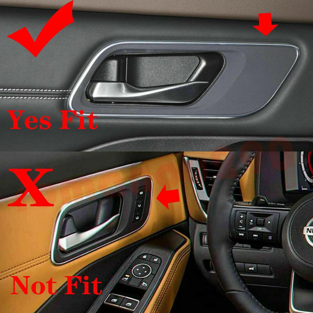 4P for Nissan Rogue 2021-2023 ABS Wood Grain Color Interior Door Bowl Cover Trim