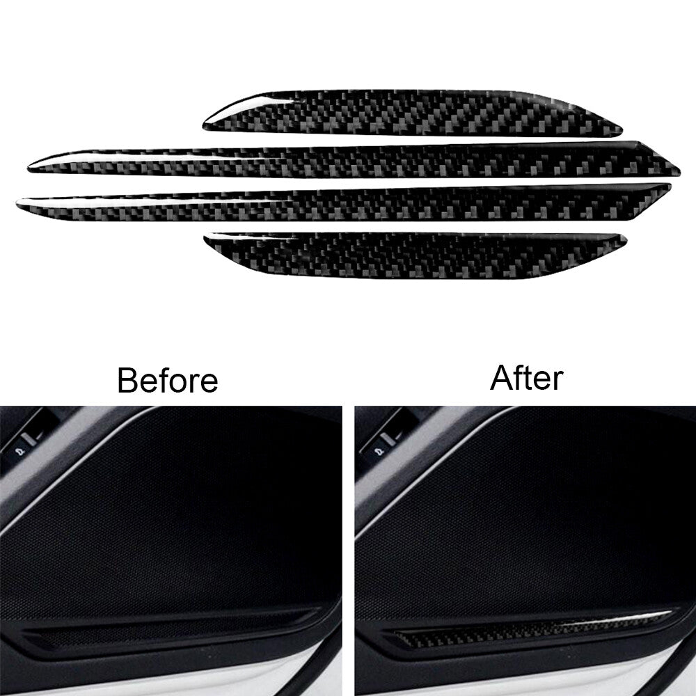 for Audi for A4 2017-19 Carbon Fiber Door Loudspeaker Decorative Cover Trim Sticker