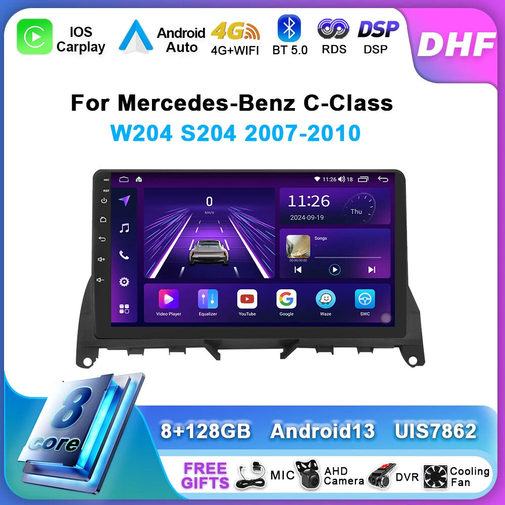 for Mercedes for Benz C-Class 2007-2010 Android Car Radio CarPlay GPS Stereo Player