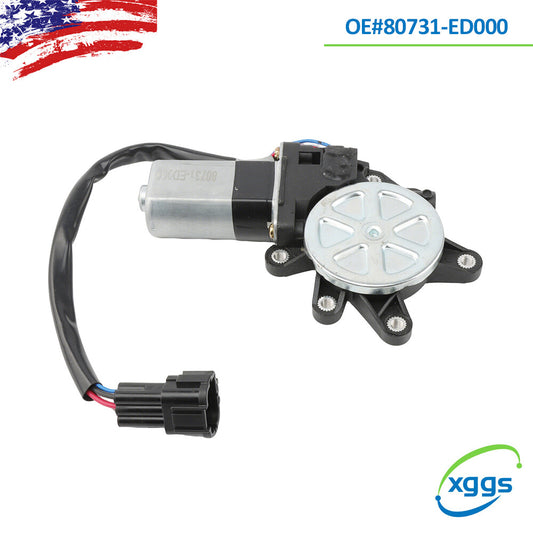 One-piece window motor 80731-ED000 suitable for Nissan Versa L4 1.6L, 1.8L sedans, and 1.8L hatchbacks.