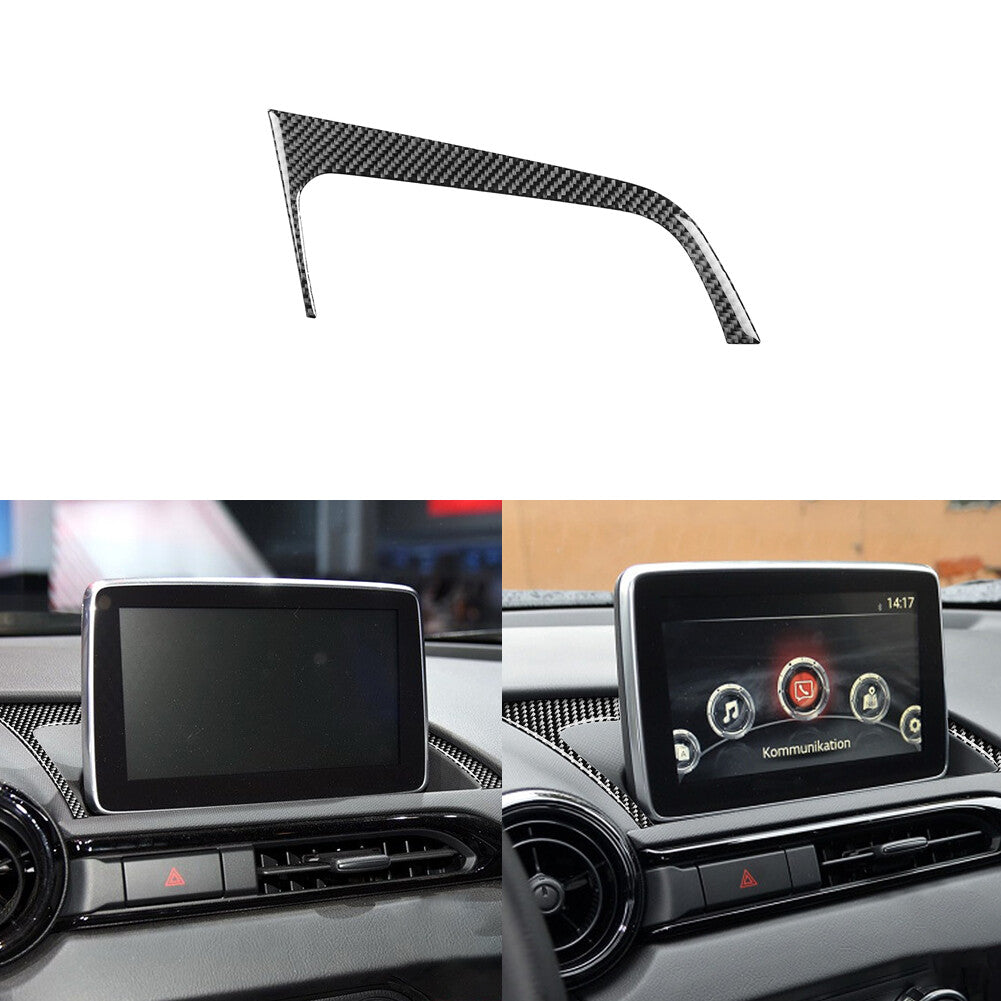 for Mazda MX-5 2016 Carbon Fiber Interior Navi Displayer Base Frame Cover Trim
