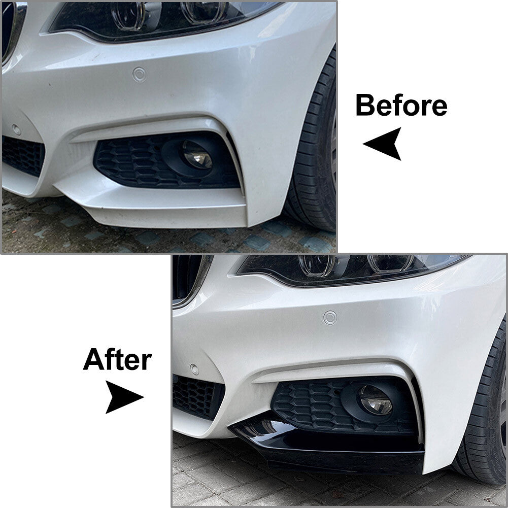 Front bumper side vent splitter lip for BMW 2 Series F22 F23 M Sport 2014-22