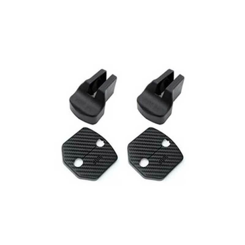 for Ford for Mustang 2015-2022 Black Carbon Fiber Door Lock Buckle Protection Trim