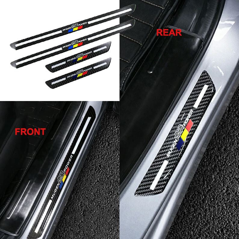 4-Piece Car Door and Window Protection Stickers, Badges, Cover Strips, Carbon Mugs for Toyota