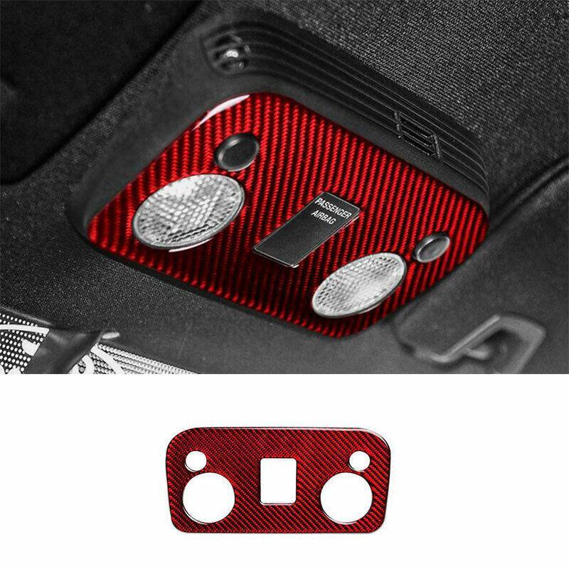 for Ford for Mustang for Shelby 2015-22 Red Carbon Fiber Front Reading Light Lamp Frame