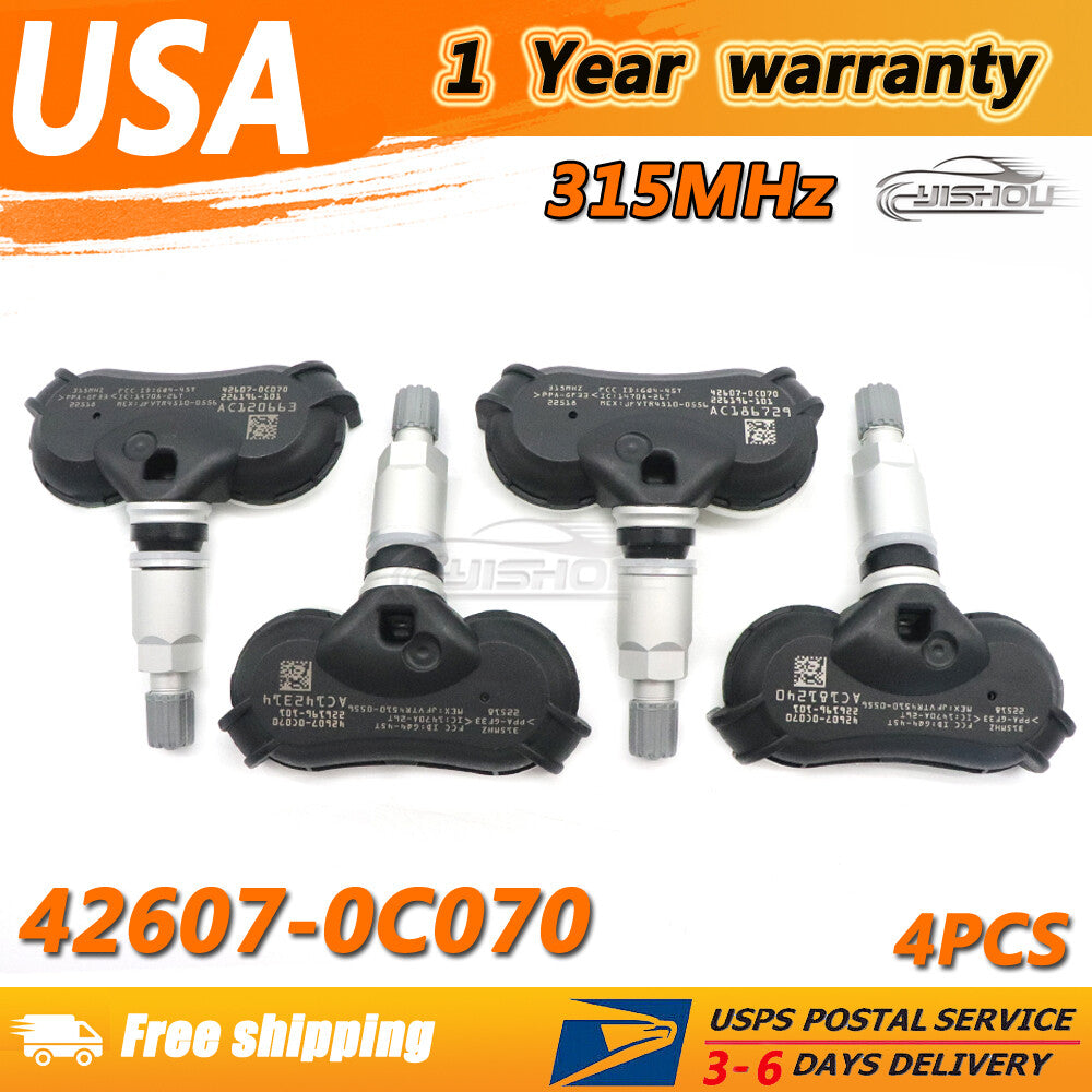 4X TPMS Tire Pressure Sensor for SIENNA TUNDRA SEQUOIA 42607-0C070 42607-08010