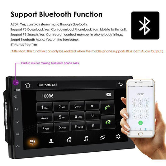 Auto Quad-core FM Radio GPS Navi 7 Android 10.0 2Din 16GB Stereo BT MP5 Player