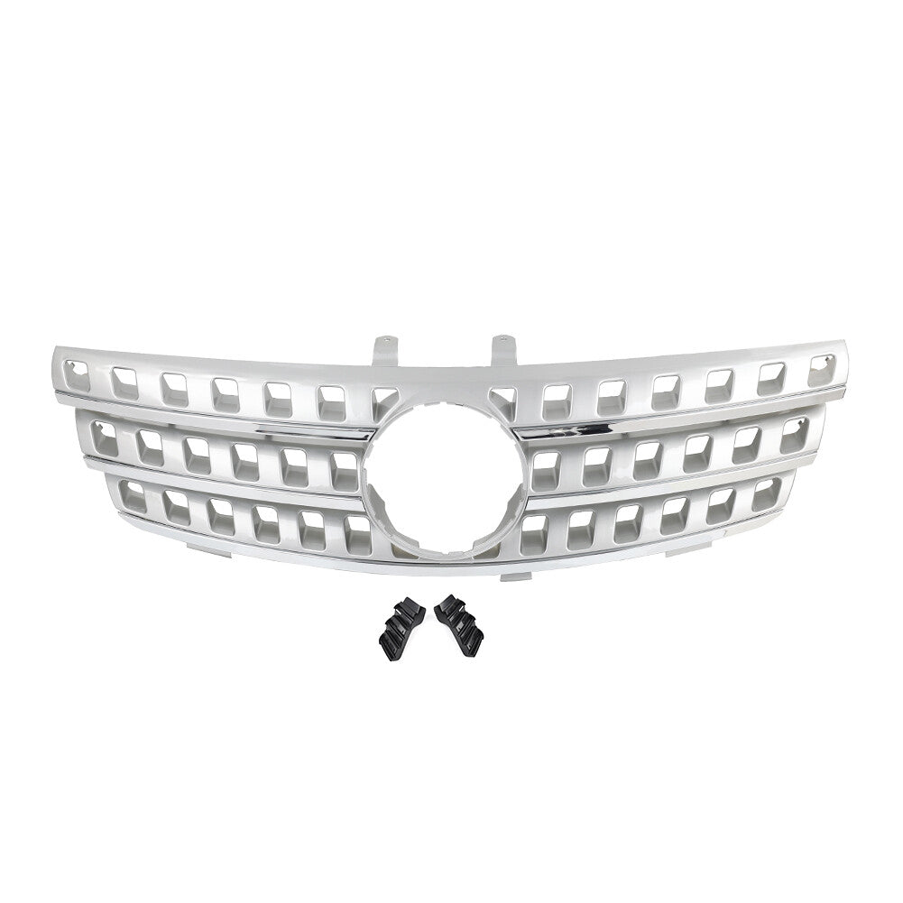 Front Bumper Radiator Hood Grille Silver for Benz ML Class W164 2005-2008