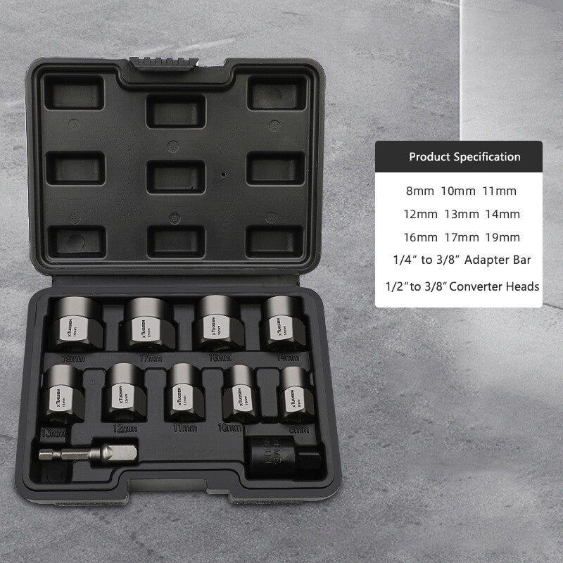 11Pcs Screw Extractor Remover Set Hex Head Multi-Spline Easy Out Bolt Extractor