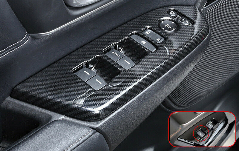 Glass Window Lifting Lock Panel Trim for Honda CR-V 2017-2022 CRV Carbon Fiber