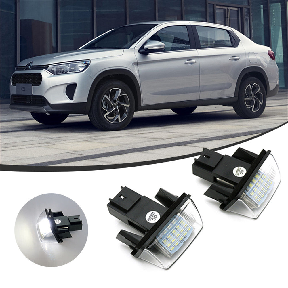 2x LED license plate lighting for Citroen C3 C4 C5 Berlingo Saxo for Peugeot 206 207