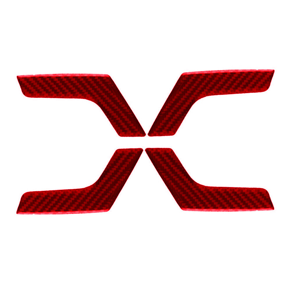 4Pcs Red Carbon Fiber Door Buckle Trim Panel for Mercedes-Benz W204 2007-2013