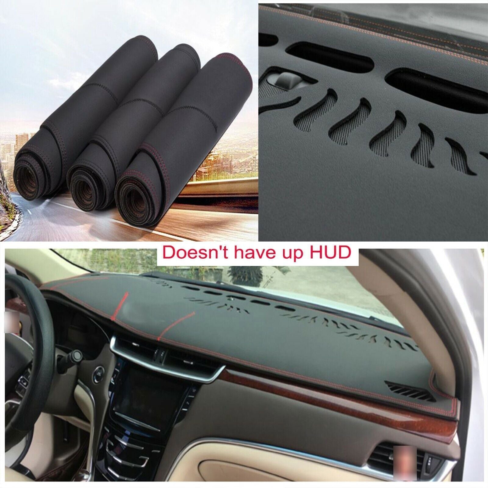 1X PU leather Dashboard Dash Mat Non-slip DashMat Shade for Cadillac XTS 2016-21